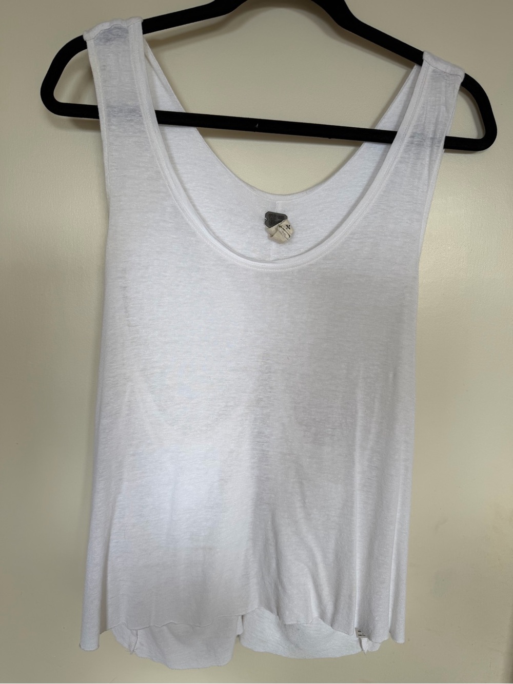 We The Free Free People White Linen Blend Swing Tank Top XS
